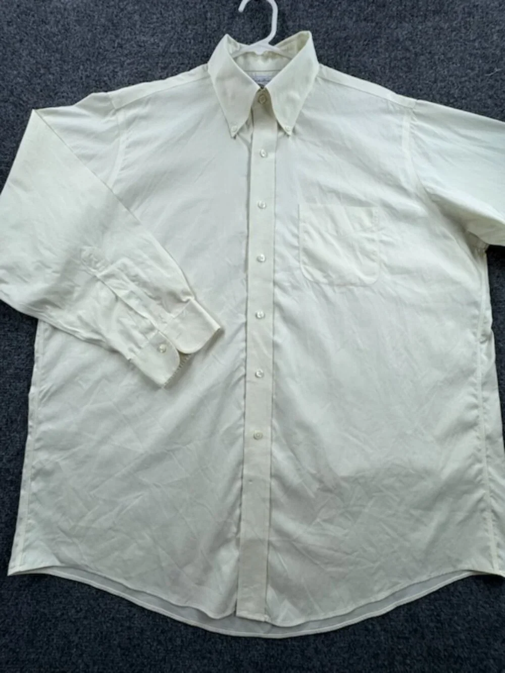 Brooks Brothers Non-Iron Cotton Button-Down 17 34 Yellow Business Pocket Men